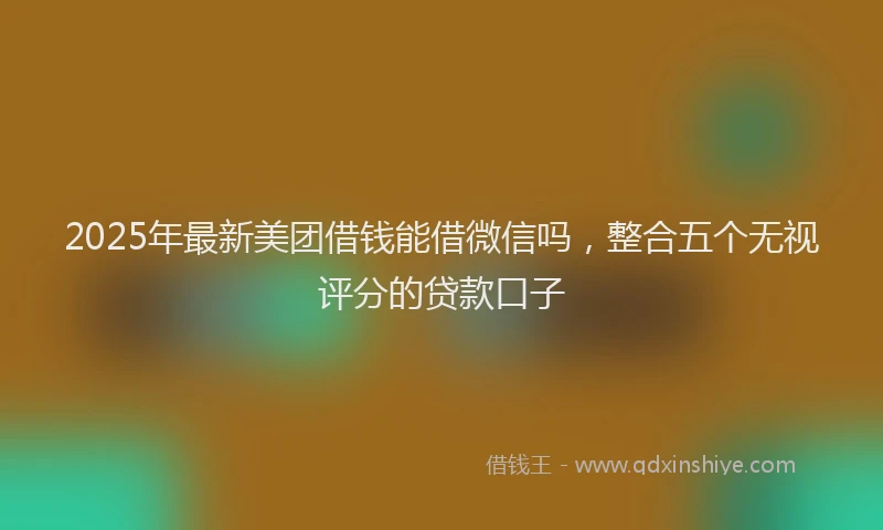 2025年最新美团借钱能借微信吗，整合五个无视评分的贷款口子
