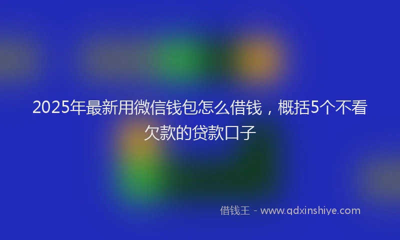 2025年最新用微信钱包怎么借钱，概括5个不看欠款的贷款口子
