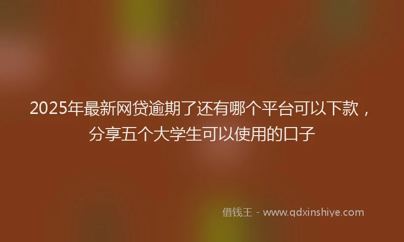2025年最新网贷逾期了还有哪个平台可以下款，分享五个大学生可以使用的口子