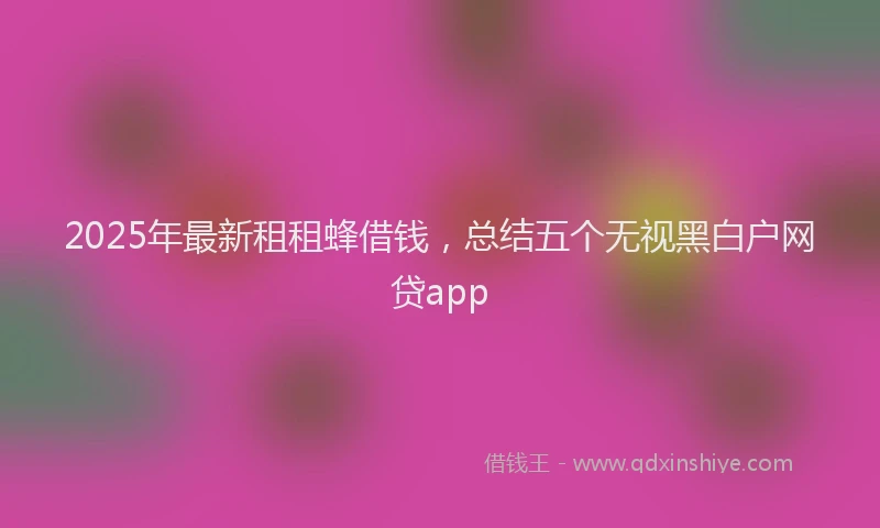 2025年最新租租蜂借钱，总结五个无视黑白户网贷app