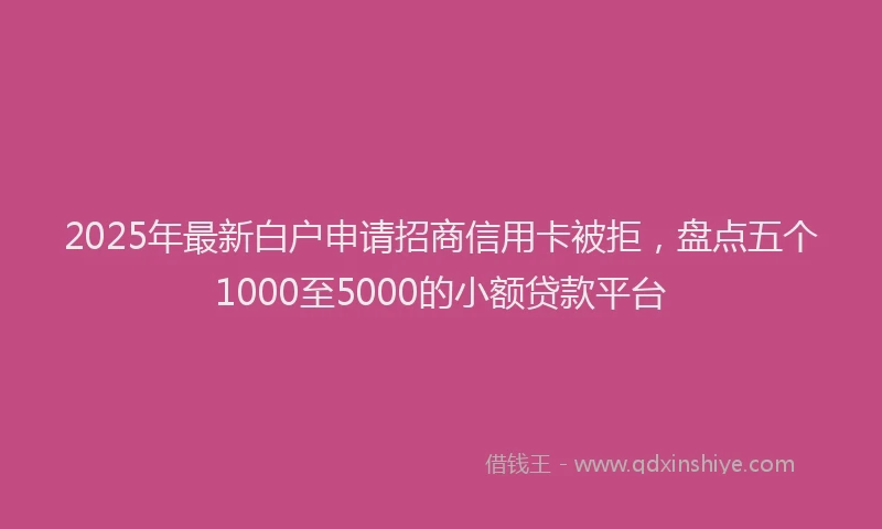 2025年最新白户申请招商信用卡被拒，盘点五个1000至5000的小额贷款平台