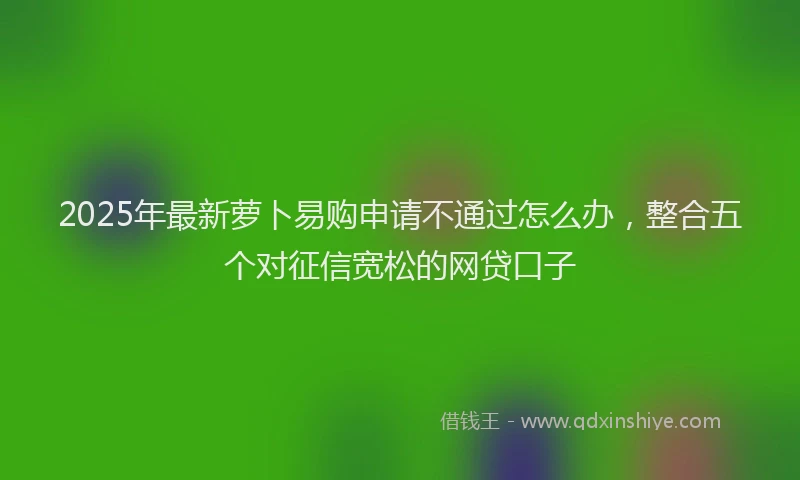 2025年最新萝卜易购申请不通过怎么办，整合五个对征信宽松的网贷口子
