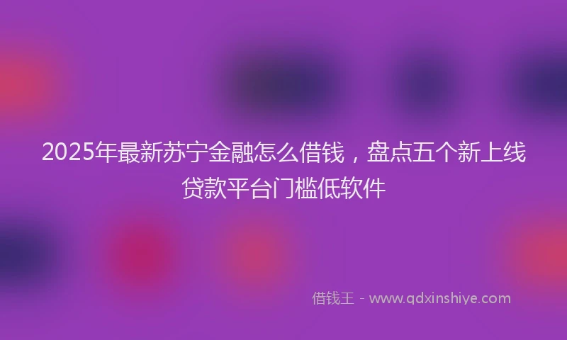 2025年最新苏宁金融怎么借钱，盘点五个新上线贷款平台门槛低软件