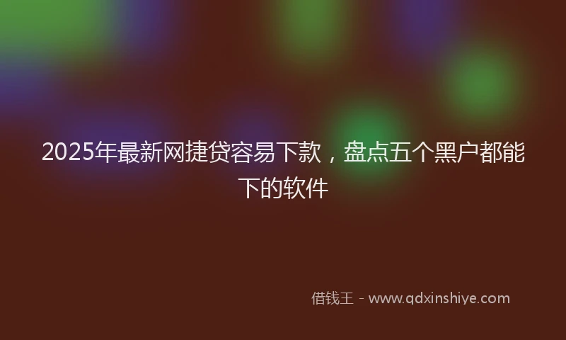 2025年最新网捷贷容易下款，盘点五个黑户都能下的软件