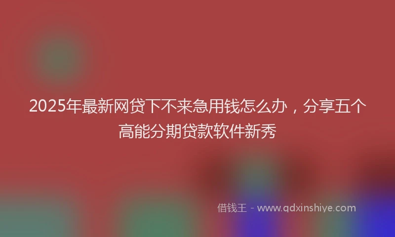 2025年最新网贷下不来急用钱怎么办，分享五个高能分期贷款软件新秀