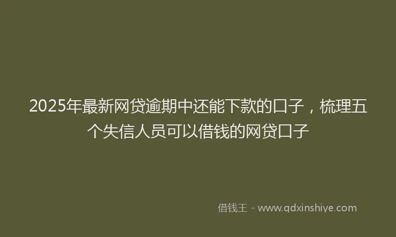 2025年最新网贷逾期中还能下款的口子，梳理五个失信人员可以借钱的网贷口子
