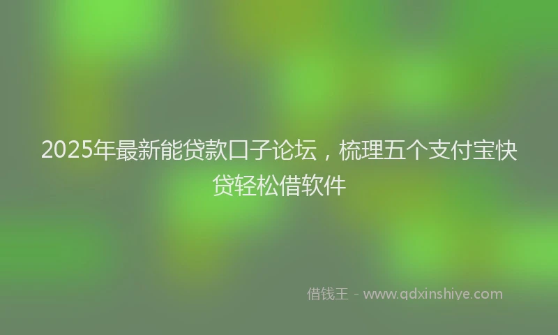 2025年最新能贷款口子论坛，梳理五个支付宝快贷轻松借软件