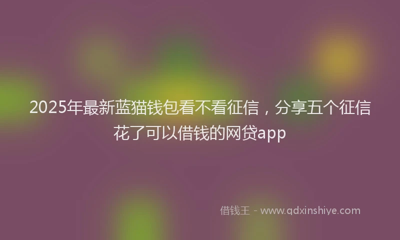 2025年最新蓝猫钱包看不看征信，分享五个征信花了可以借钱的网贷app