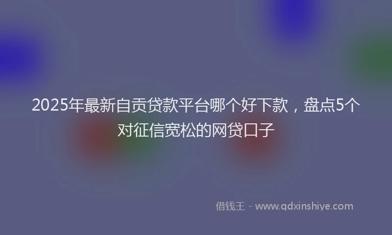 2025年最新自贡贷款平台哪个好下款，盘点5个对征信宽松的网贷口子