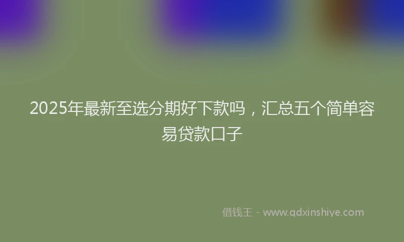 2025年最新至选分期好下款吗，汇总五个简单容易贷款口子