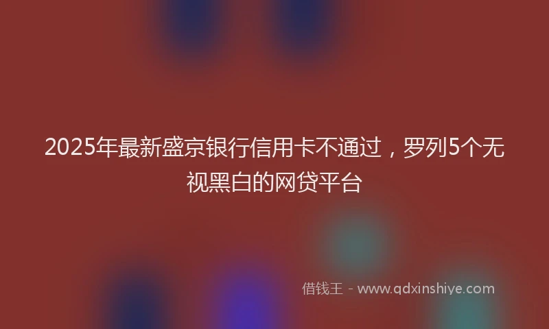 2025年最新盛京银行信用卡不通过，罗列5个无视黑白的网贷平台