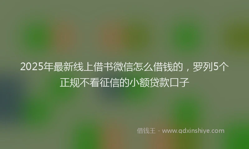 2025年最新线上借书微信怎么借钱的，罗列5个正规不看征信的小额贷款口子