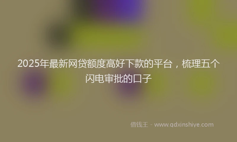2025年最新网贷额度高好下款的平台，梳理五个闪电审批的口子