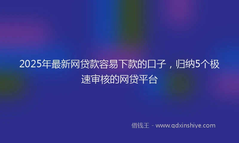 2025年最新网贷款容易下款的口子，归纳5个极速审核的网贷平台