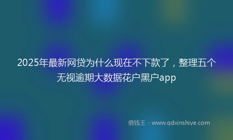 2025年最新网贷为什么现在不下款了，整理五个无视逾期大数据花户黑户app