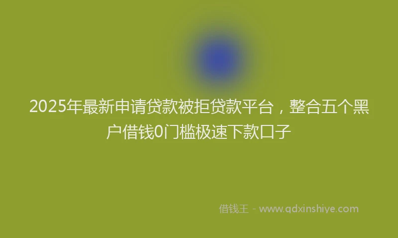 2025年最新申请贷款被拒贷款平台，整合五个黑户借钱0门槛极速下款口子
