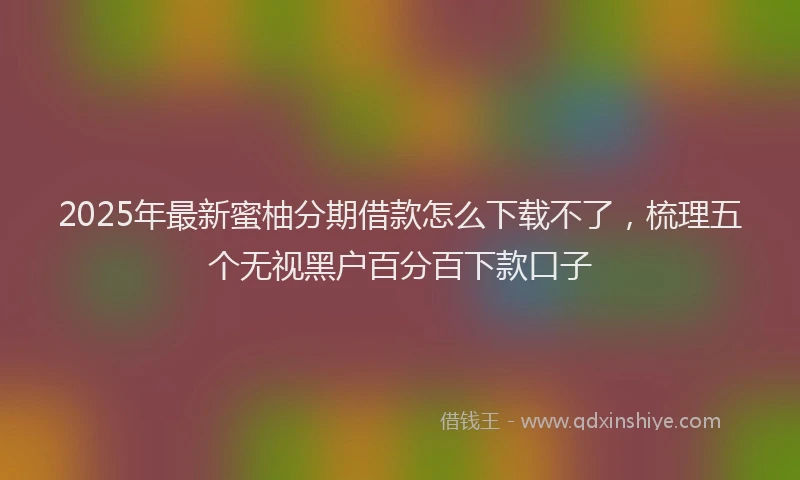 2025年最新蜜柚分期借款怎么下载不了，梳理五个无视黑户百分百下款口子