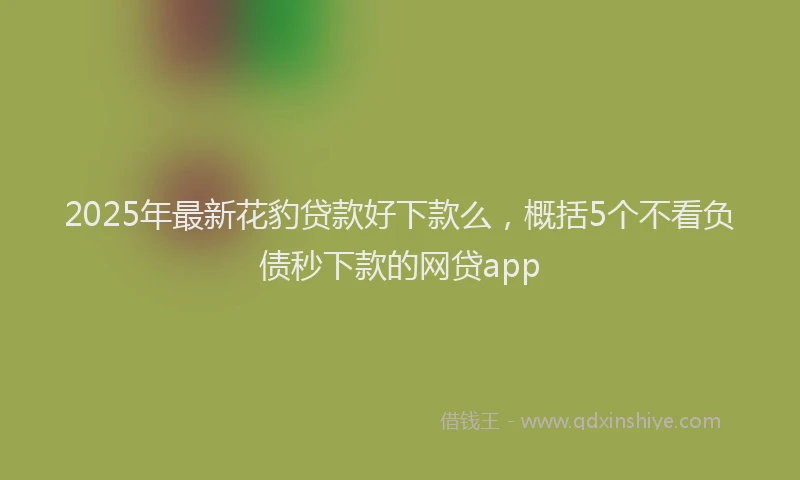2025年最新花豹贷款好下款么，概括5个不看负债秒下款的网贷app