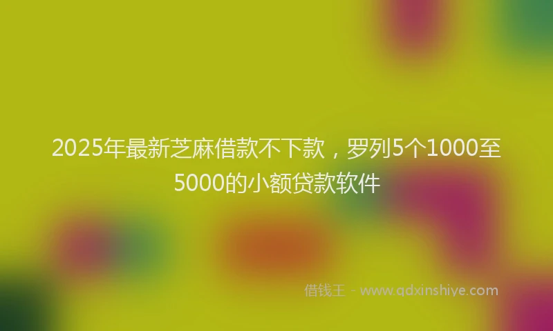 2025年最新芝麻借款不下款，罗列5个1000至5000的小额贷款软件