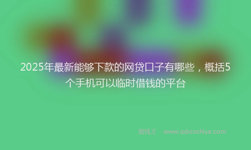2025年最新能够下款的网贷口子有哪些，概括5个手机可以临时借钱的平台