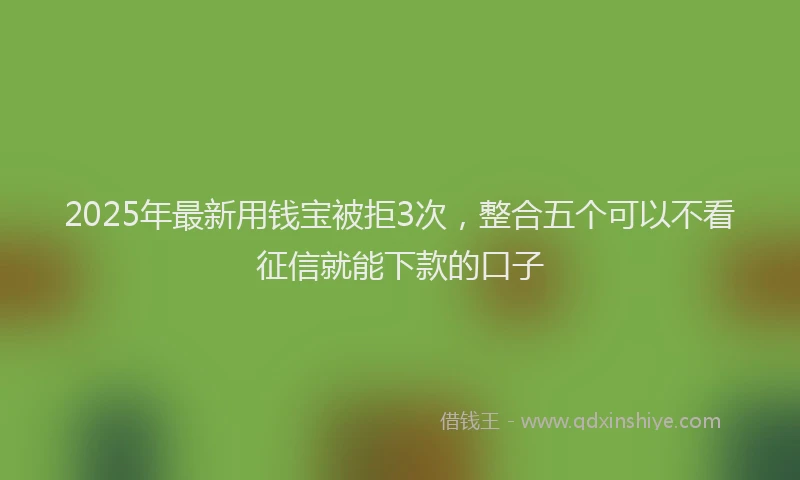 2025年最新用钱宝被拒3次，整合五个可以不看征信就能下款的口子