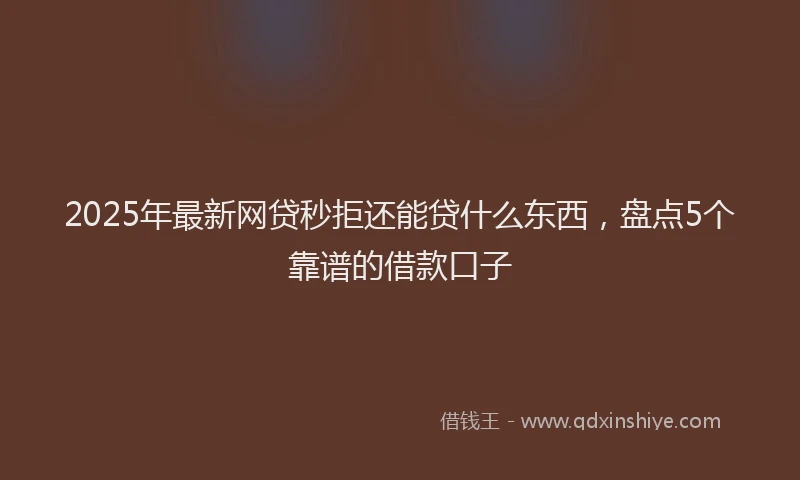 2025年最新网贷秒拒还能贷什么东西，盘点5个靠谱的借款口子