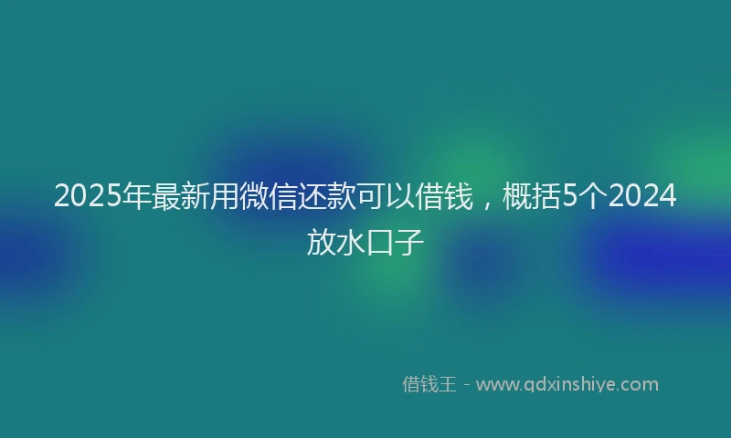 2025年最新用微信还款可以借钱，概括5个2024放水口子