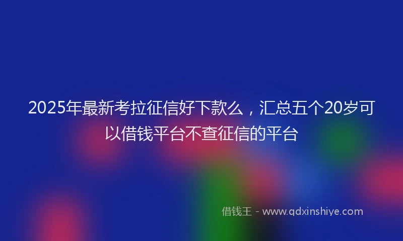 2025年最新考拉征信好下款么，汇总五个20岁可以借钱平台不查征信的平台