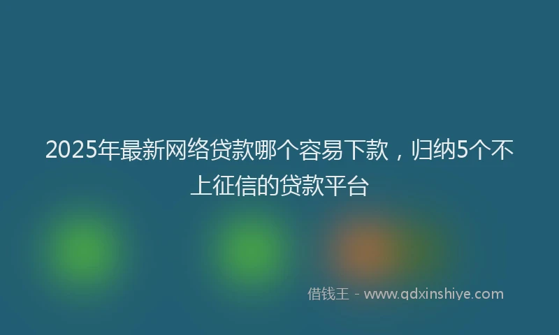2025年最新网络贷款哪个容易下款，归纳5个不上征信的贷款平台