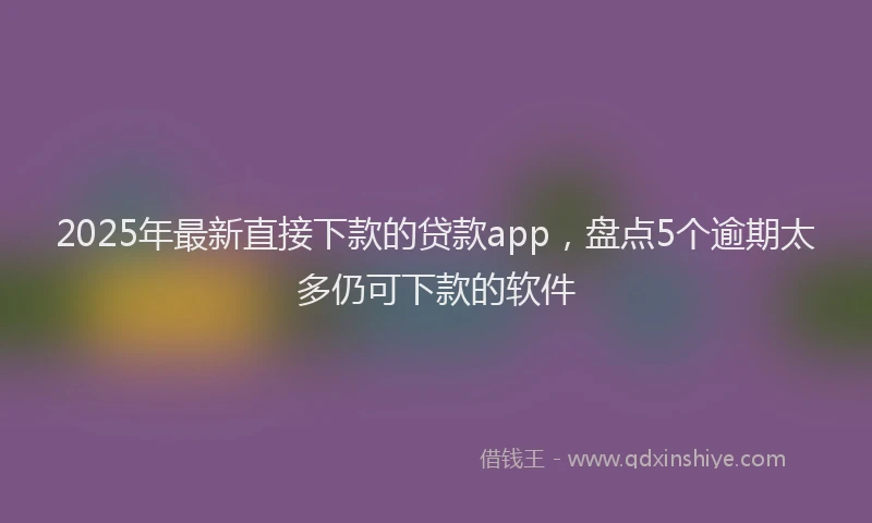 2025年最新直接下款的贷款app，盘点5个逾期太多仍可下款的软件