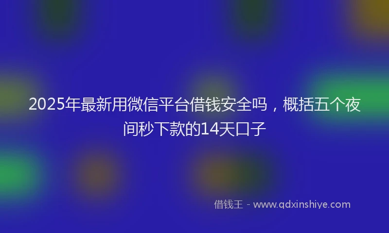 2025年最新用微信平台借钱安全吗，概括五个夜间秒下款的14天口子