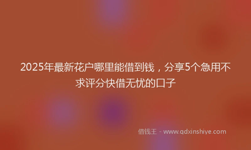 2025年最新花户哪里能借到钱，分享5个急用不求评分快借无忧的口子