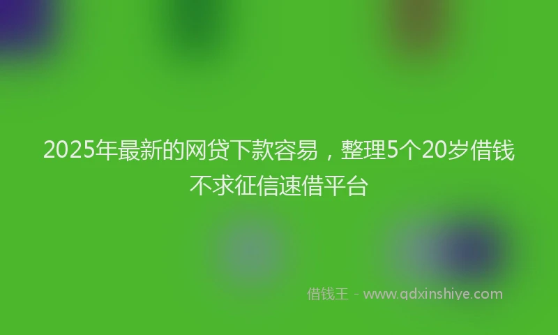 2025年最新的网贷下款容易，整理5个20岁借钱不求征信速借平台