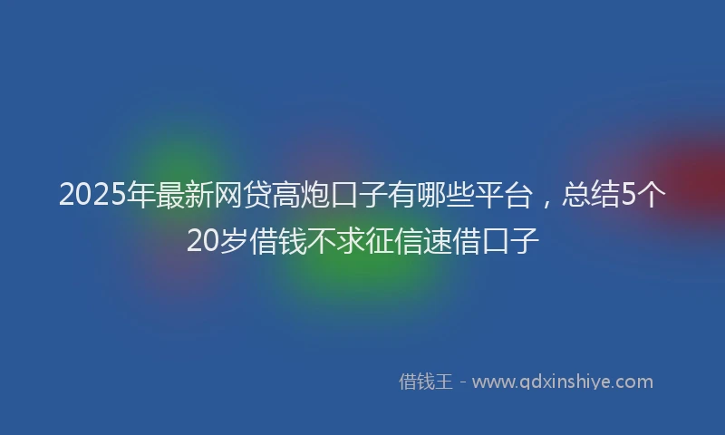 2025年最新网贷高炮口子有哪些平台，总结5个20岁借钱不求征信速借口子