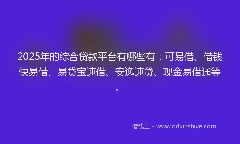 2025年的综合贷款平台有哪些有：可易借、借钱快易借、易贷宝速借、安逸速贷、现金易借通等。