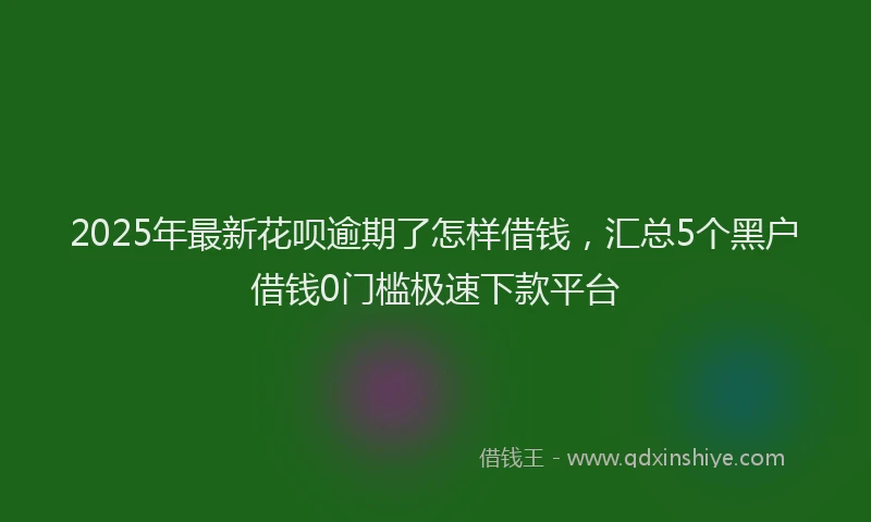 2025年最新花呗逾期了怎样借钱，汇总5个黑户借钱0门槛极速下款平台