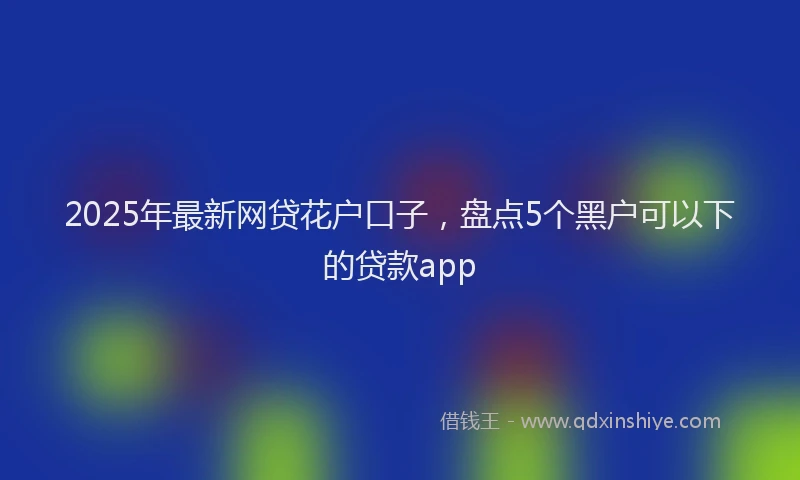 2025年最新网贷花户口子，盘点5个黑户可以下的贷款app