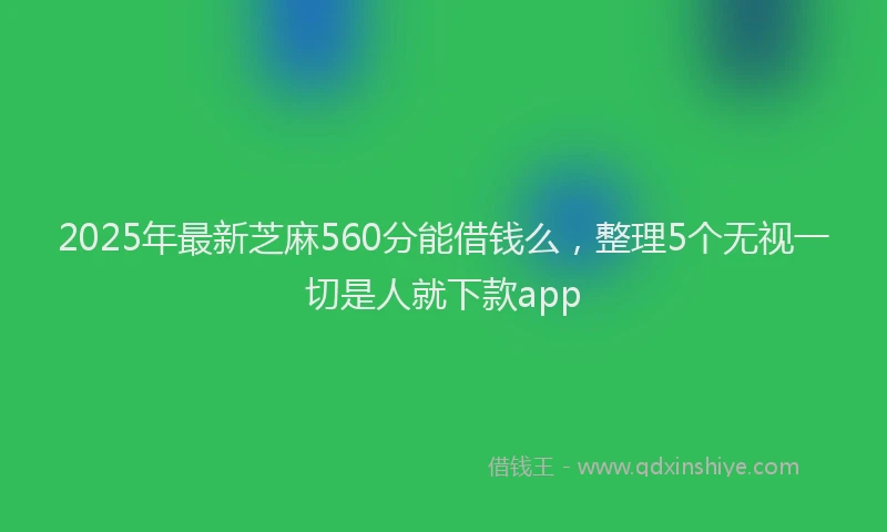 2025年最新芝麻560分能借钱么，整理5个无视一切是人就下款app