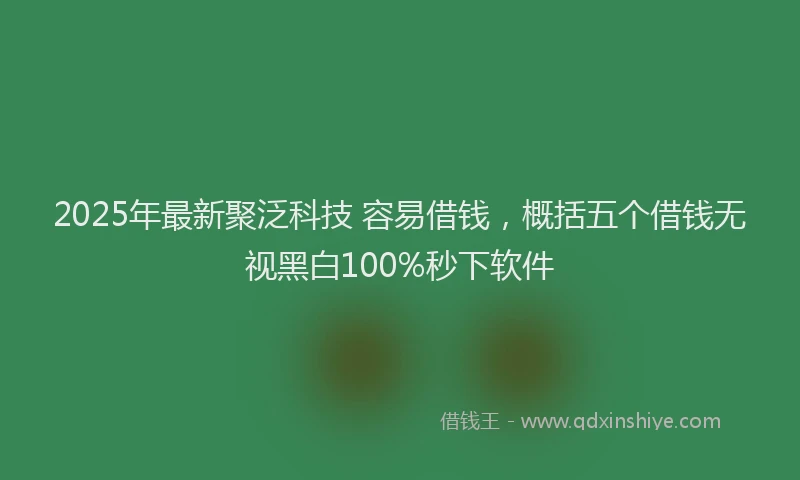 2025年最新聚泛科技 容易借钱，概括五个借钱无视黑白100%秒下软件