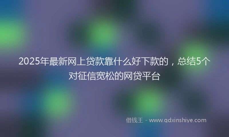 2025年最新网上贷款靠什么好下款的，总结5个对征信宽松的网贷平台