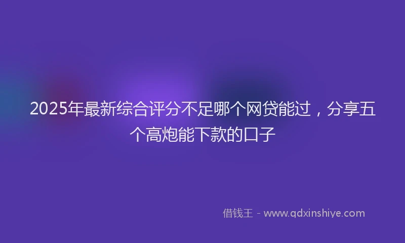 2025年最新综合评分不足哪个网贷能过，分享五个高炮能下款的口子