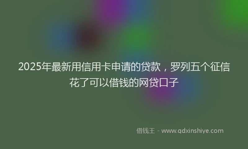 2025年最新用信用卡申请的贷款，罗列五个征信花了可以借钱的网贷口子