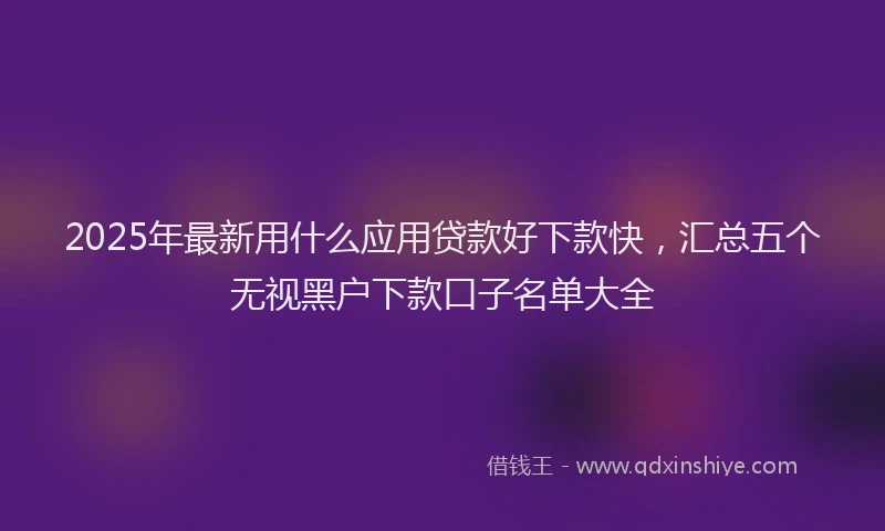 2025年最新用什么应用贷款好下款快，汇总五个无视黑户下款口子名单大全