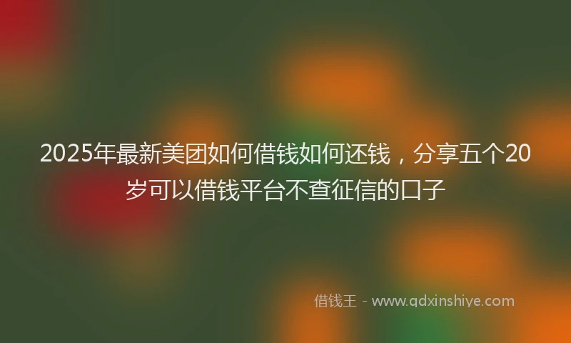 2025年最新美团如何借钱如何还钱，分享五个20岁可以借钱平台不查征信的口子
