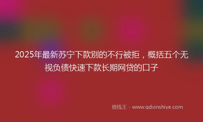 2025年最新苏宁下款别的不行被拒，概括五个无视负债快速下款长期网贷的口子