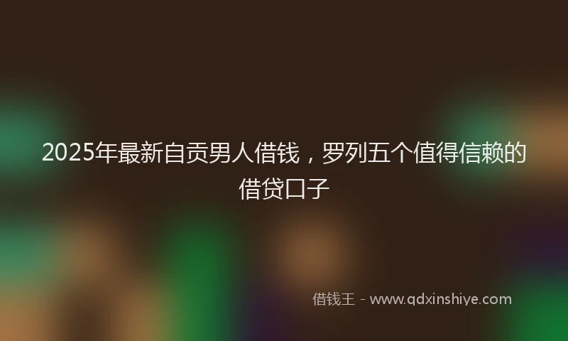 2025年最新自贡男人借钱，罗列五个值得信赖的借贷口子