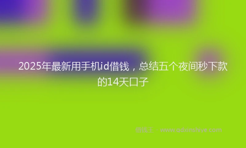 2025年最新用手机id借钱，总结五个夜间秒下款的14天口子