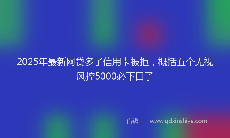 2025年最新网贷多了信用卡被拒，概括五个无视风控5000必下口子