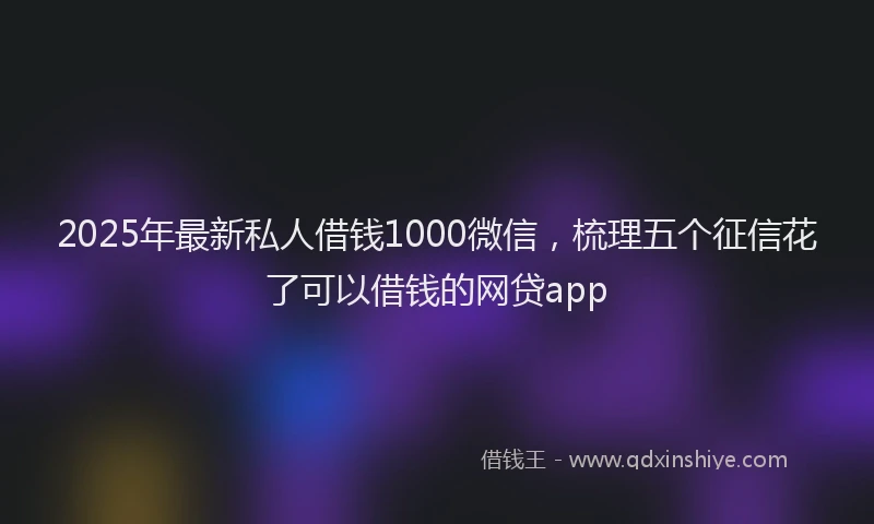 2025年最新私人借钱1000微信，梳理五个征信花了可以借钱的网贷app