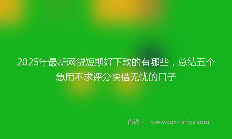 2025年最新网贷短期好下款的有哪些，总结五个急用不求评分快借无忧的口子